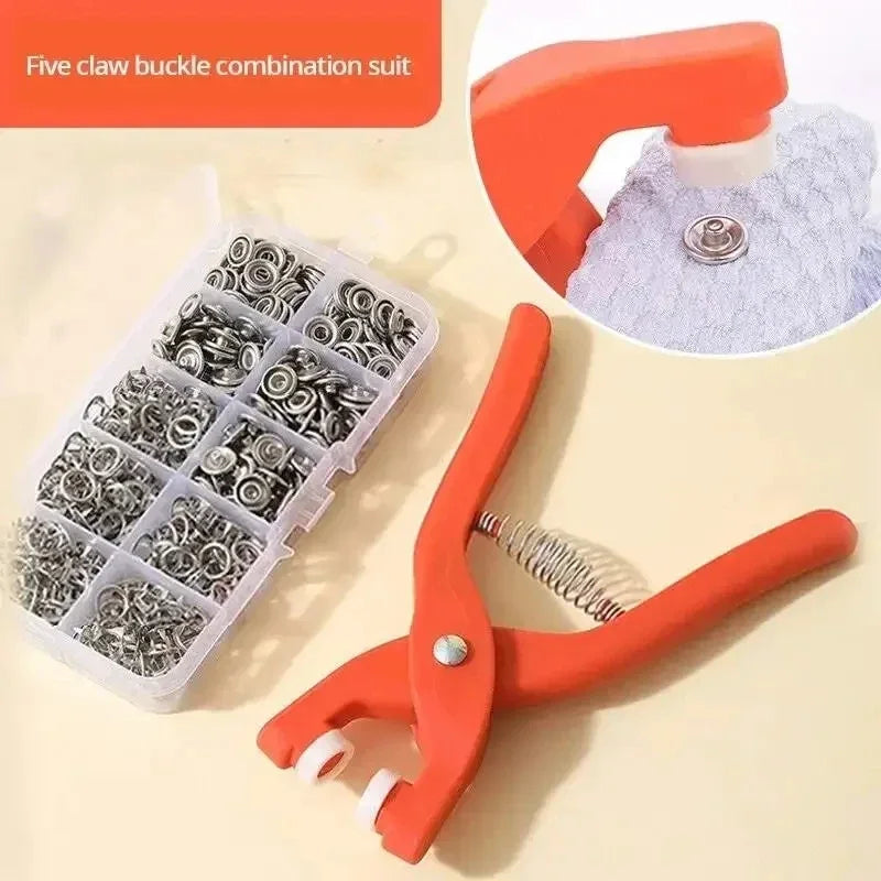 Tich Button Machine Plier with 25 Plastic Snap Buttons