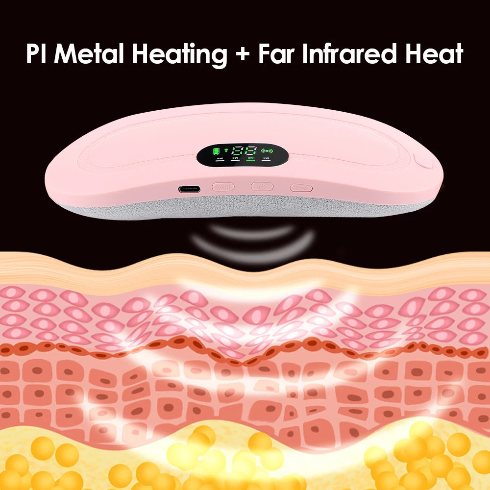 Digital Period Heating Pad & Vibrating Belt 4 Massage Modes