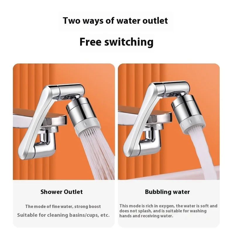 Stainless Steel Faucet with 1440° Rotation Splash-Proof Design