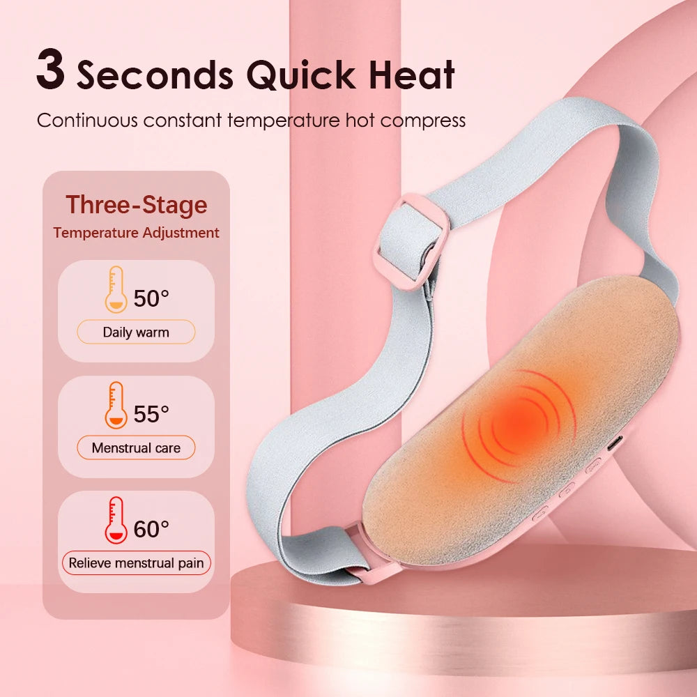 Digital Period Heating Pad & Vibrating Belt 4 Massage Modes