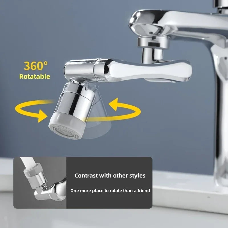Stainless Steel Faucet with 1440° Rotation Splash-Proof Design