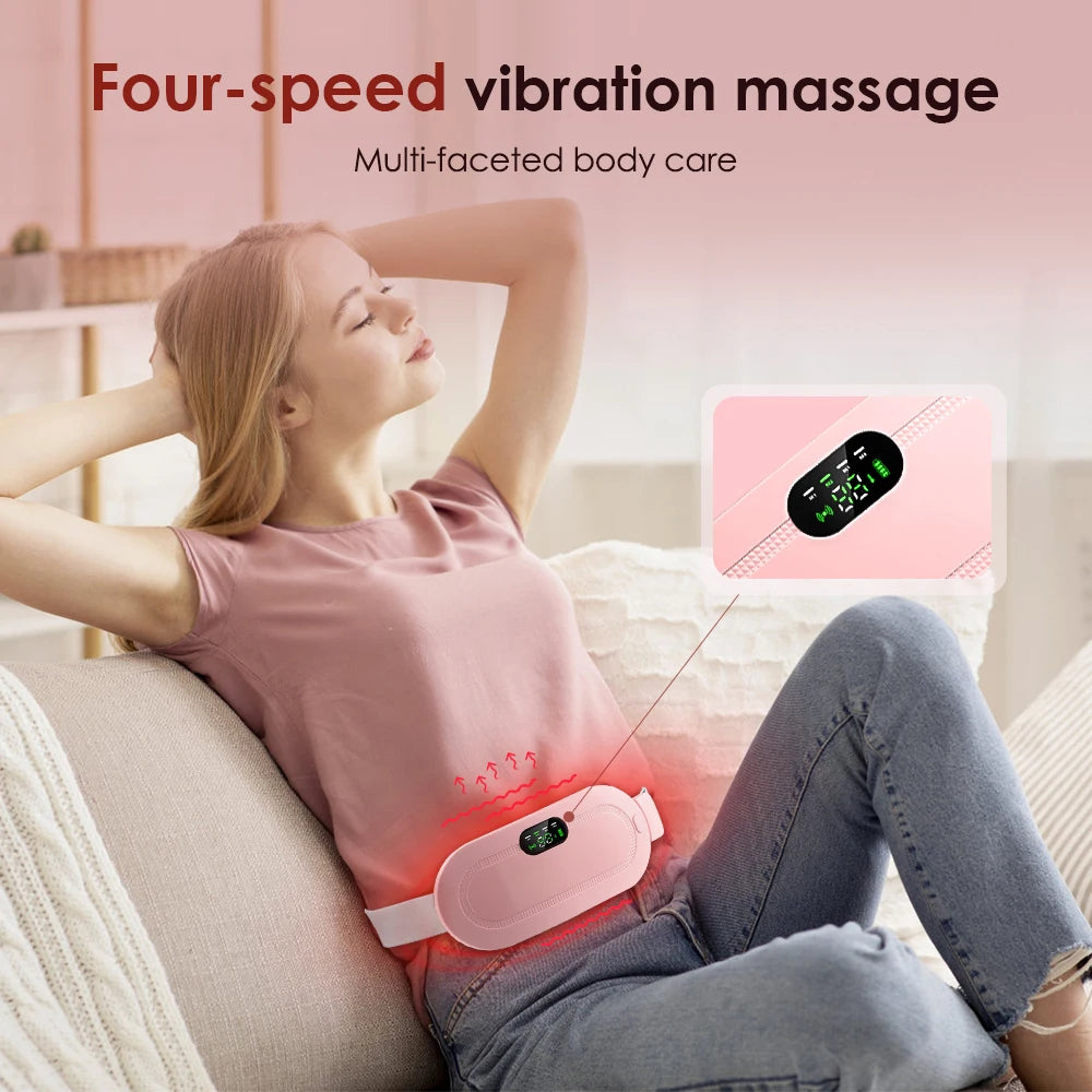 Digital Period Heating Pad & Vibrating Belt 4 Massage Modes