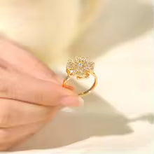 Temperament Four Leaf Flower Finger Ring