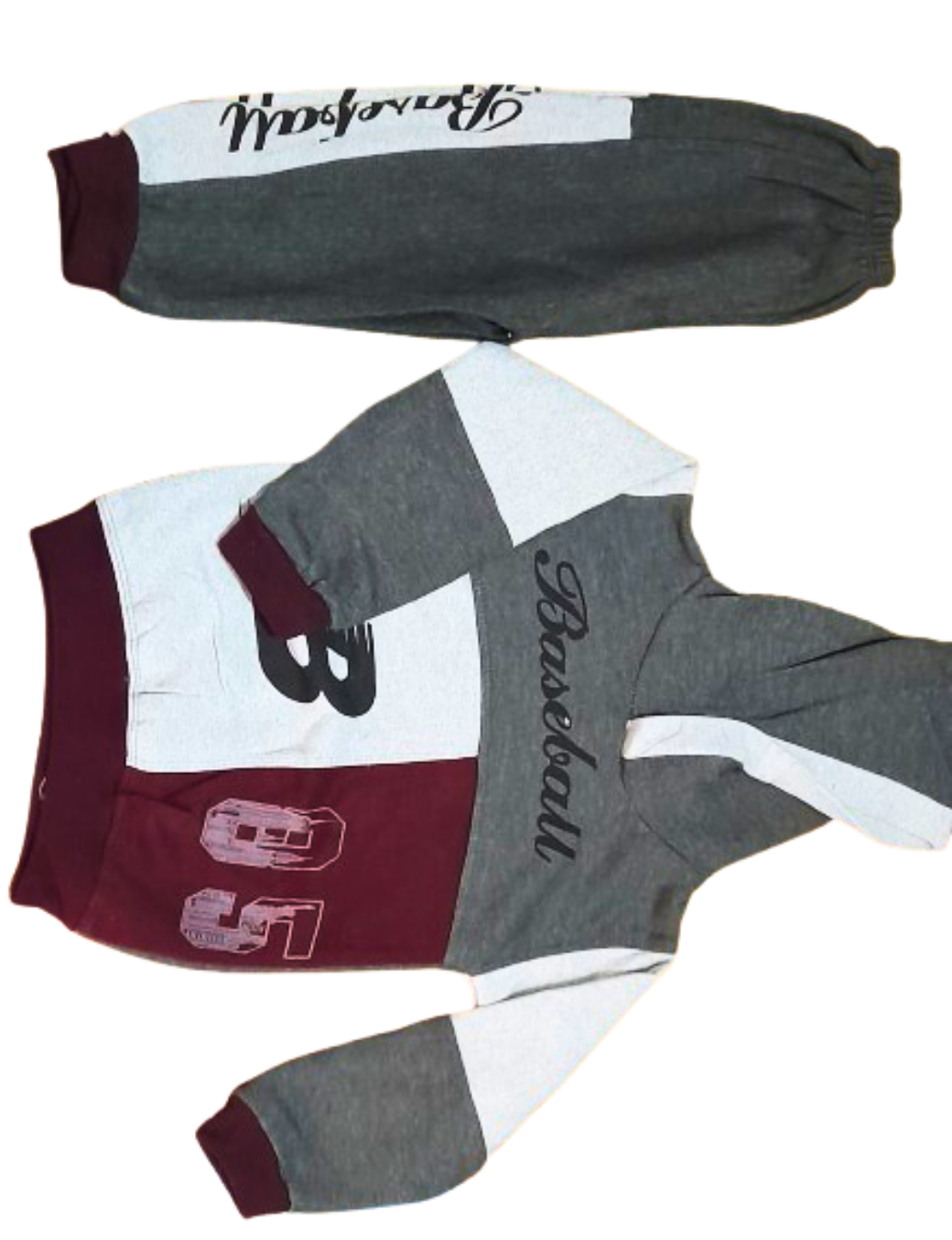 Boys Sportswear Set – Black Sweatshirt &White Jogger Trouser