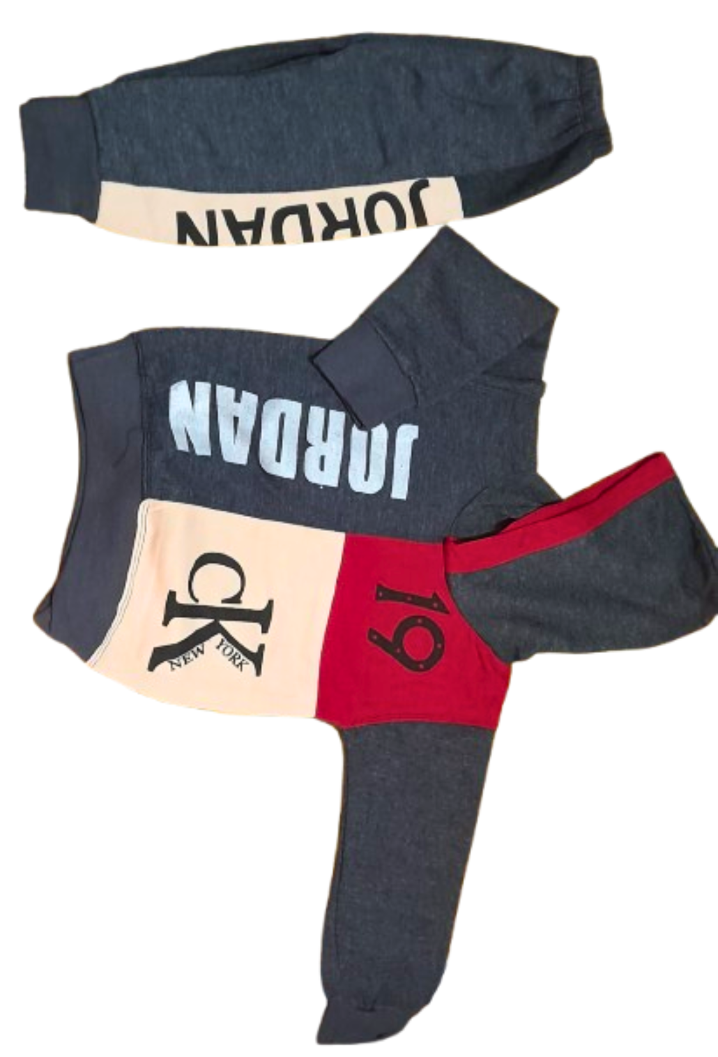 Boys Sportswear Set – Black Sweatshirt &White Jogger Trouser